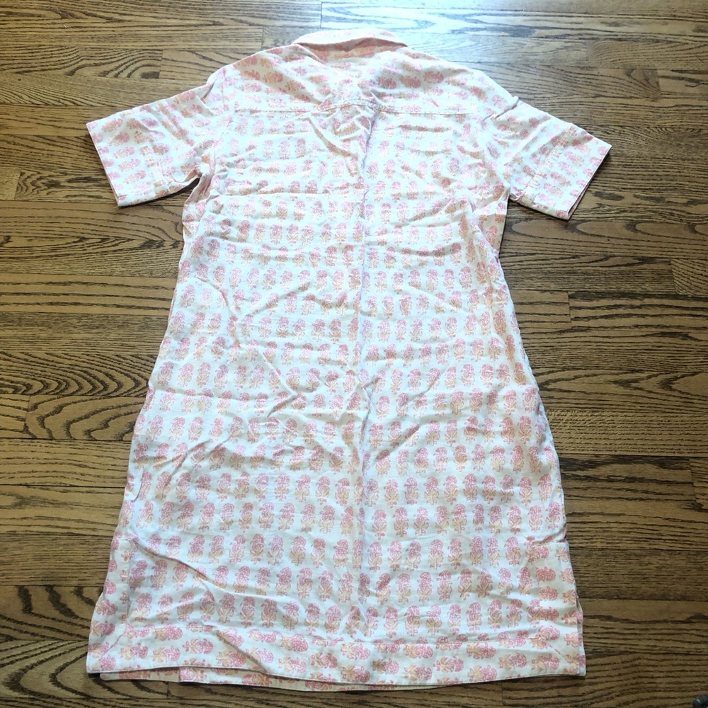 Faherty Rae Dress Shirt Dress Linen Taj Floral - Picture 2 of 10